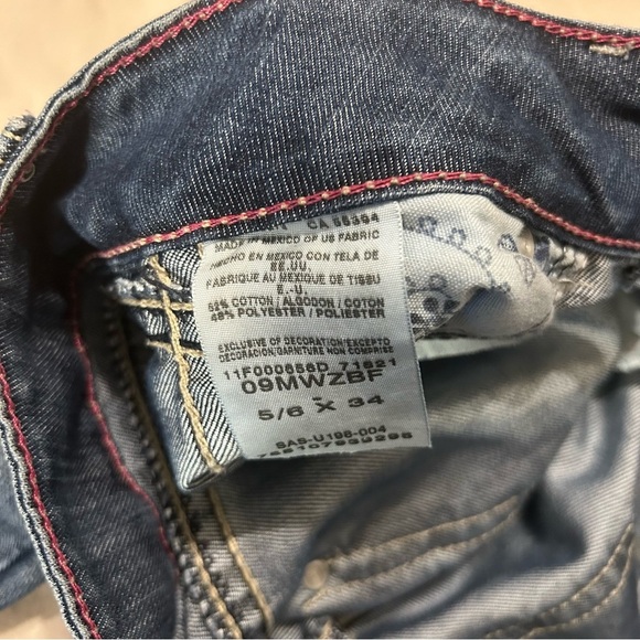 Wrangler Low Rise Bootcut Jeans 5/6 x 34 Blue Contrast Stitch Denim - Picture 10 of 16